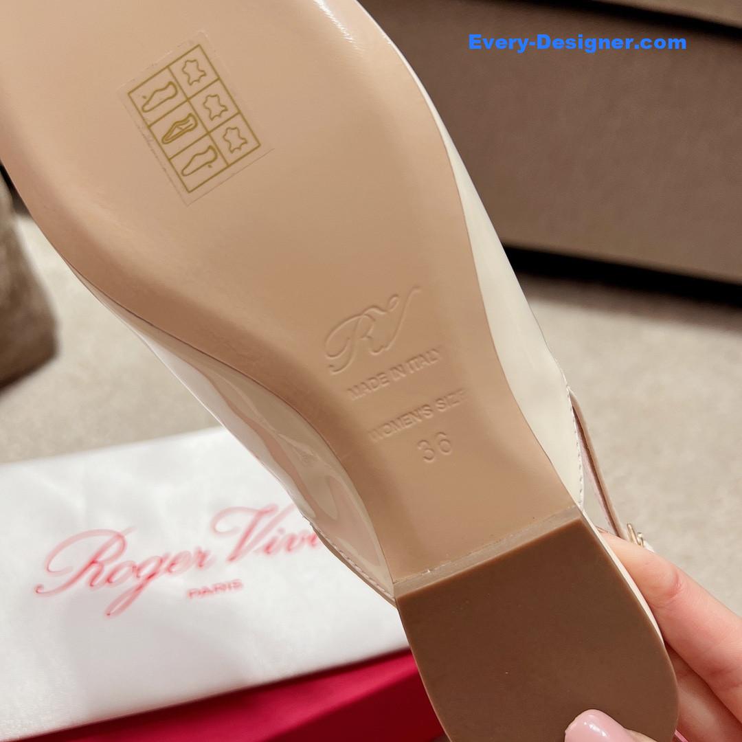 Roger vivier square buckle chunky heel back sandals