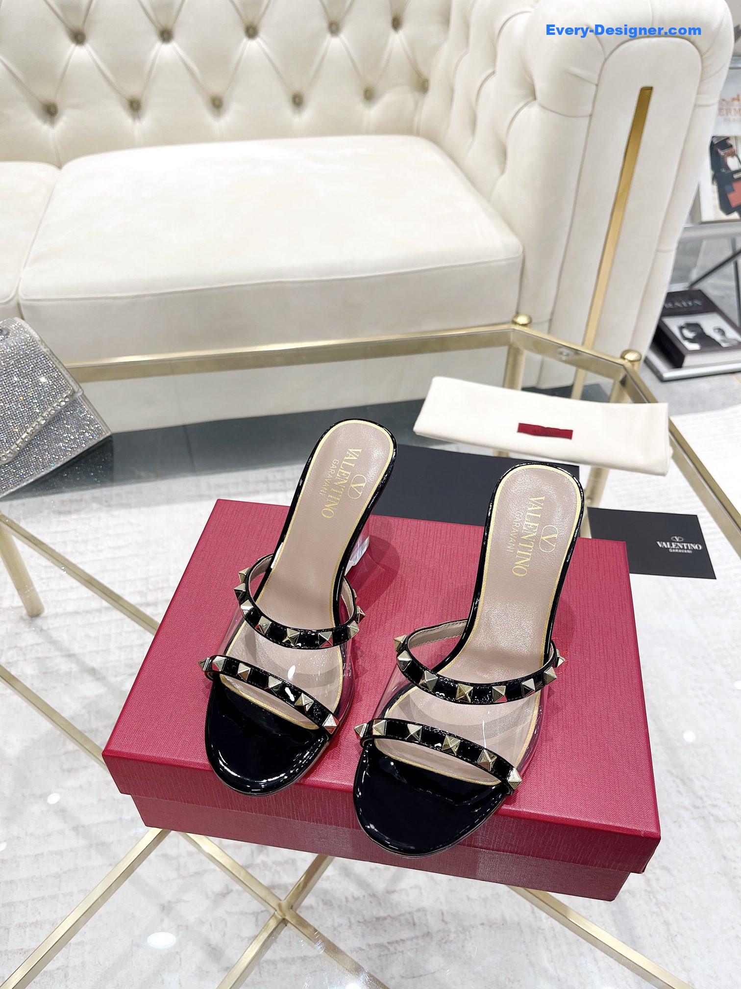 valentino new high-heeled half slippers