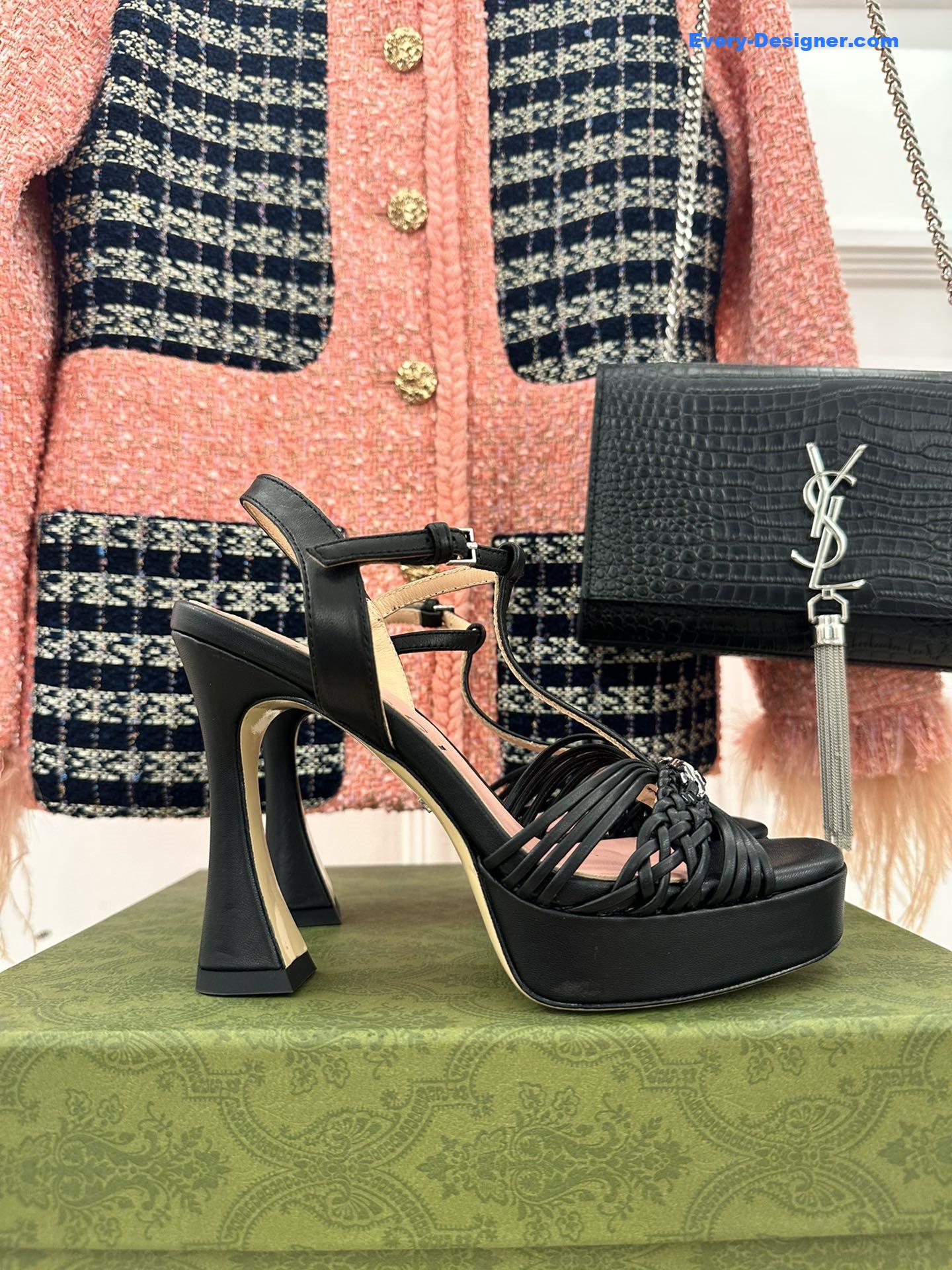 Gvc*1 platform woven strap high heels