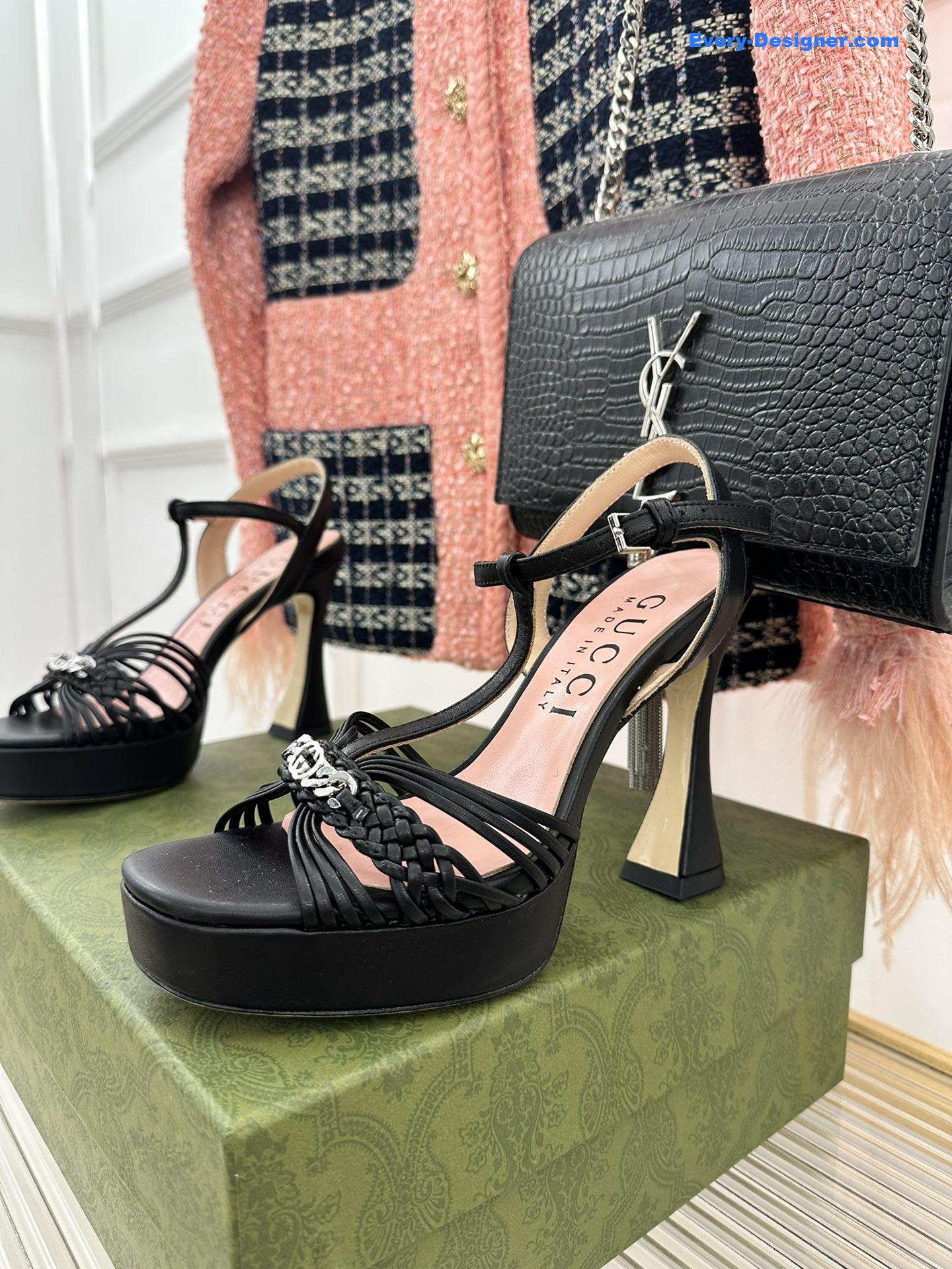 Gvc*1 platform woven strap high heels