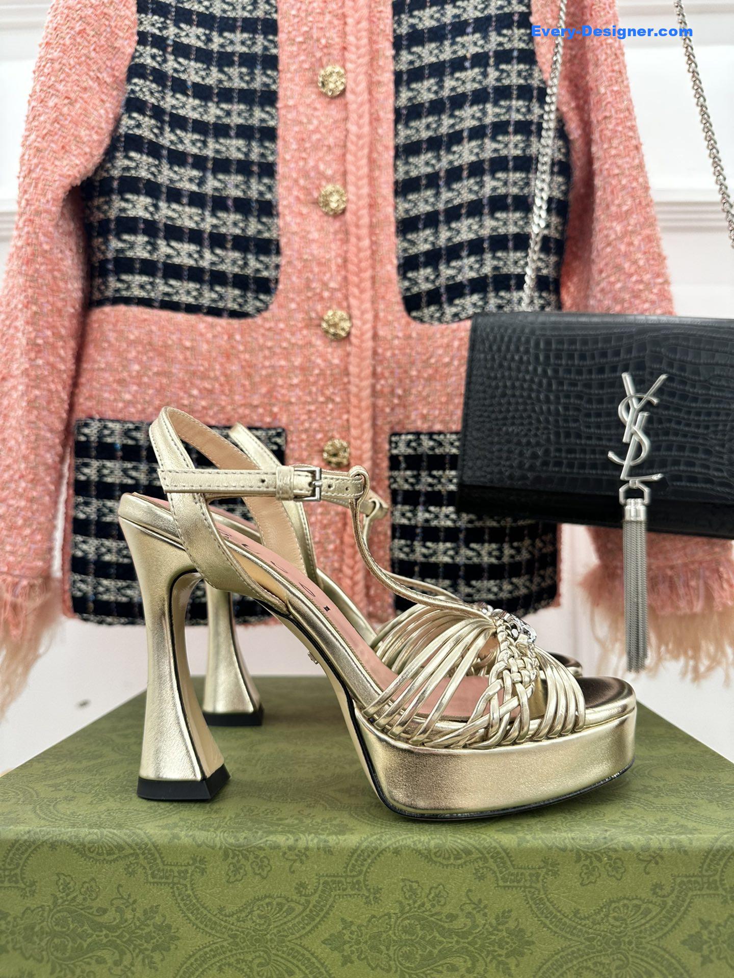 Gvc*1 platform woven strap high heels