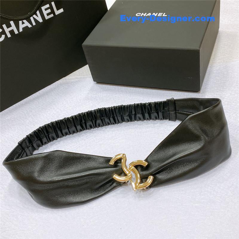 Ch**el smooth Ch**el brass buckle sheepskin elastic belt