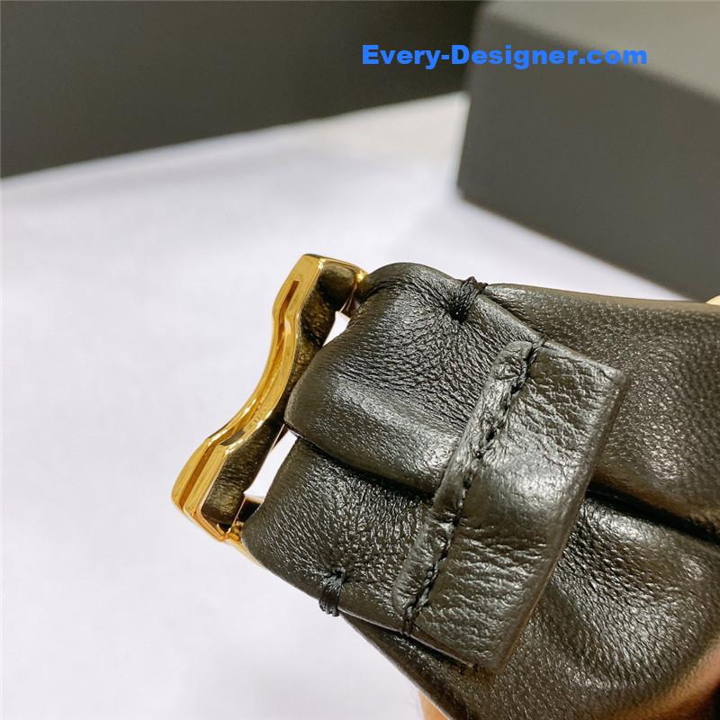 Ch**el smooth Ch**el brass buckle sheepskin elastic belt