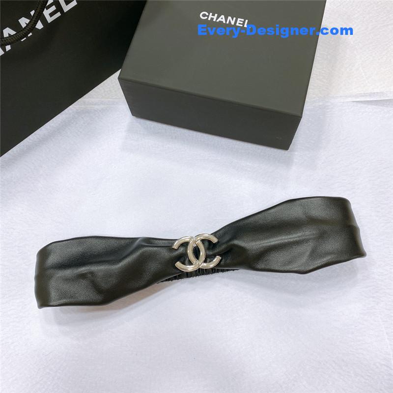 Chanel smooth Chanel brass buckle sheepskin elastic belt