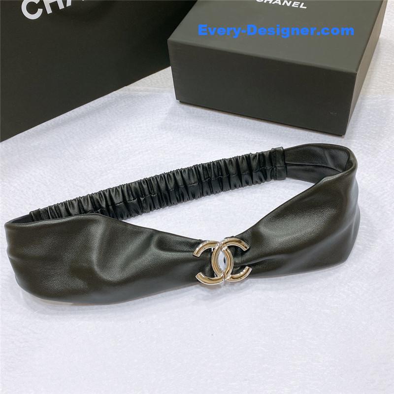 Chanel smooth Chanel brass buckle sheepskin elastic belt