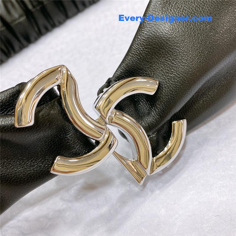 Chanel smooth Chanel brass buckle sheepskin elastic belt