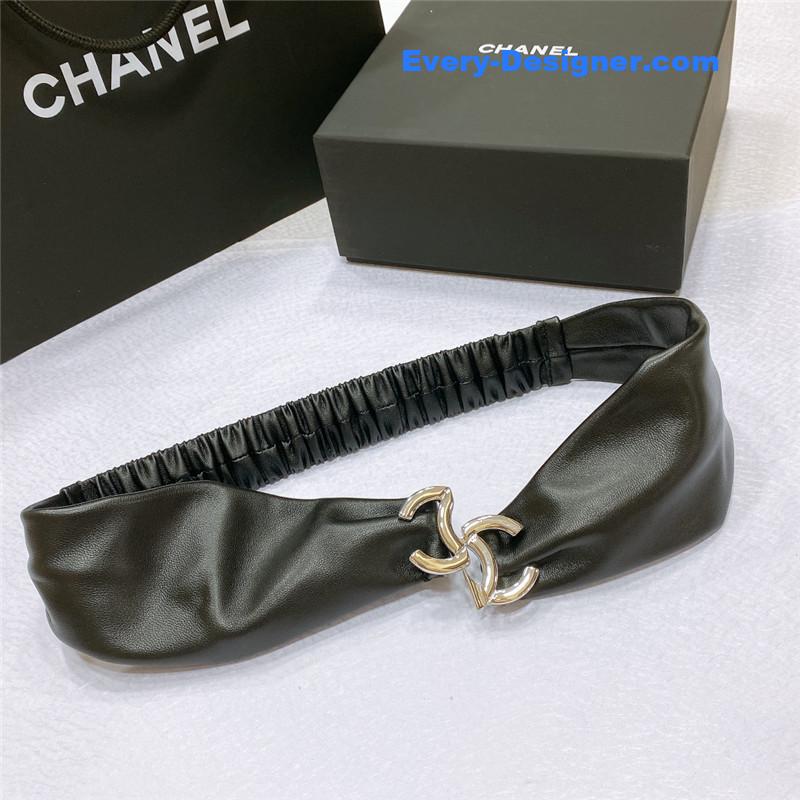 Chanel smooth Chanel brass buckle sheepskin elastic belt