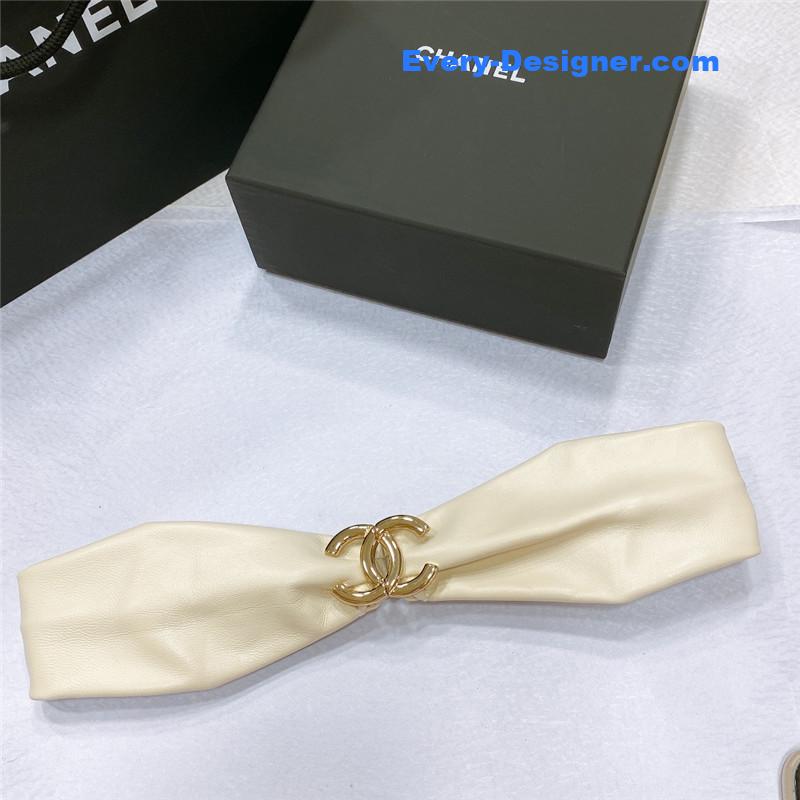 Ch**el smooth Ch**el brass buckle sheepskin elastic belt