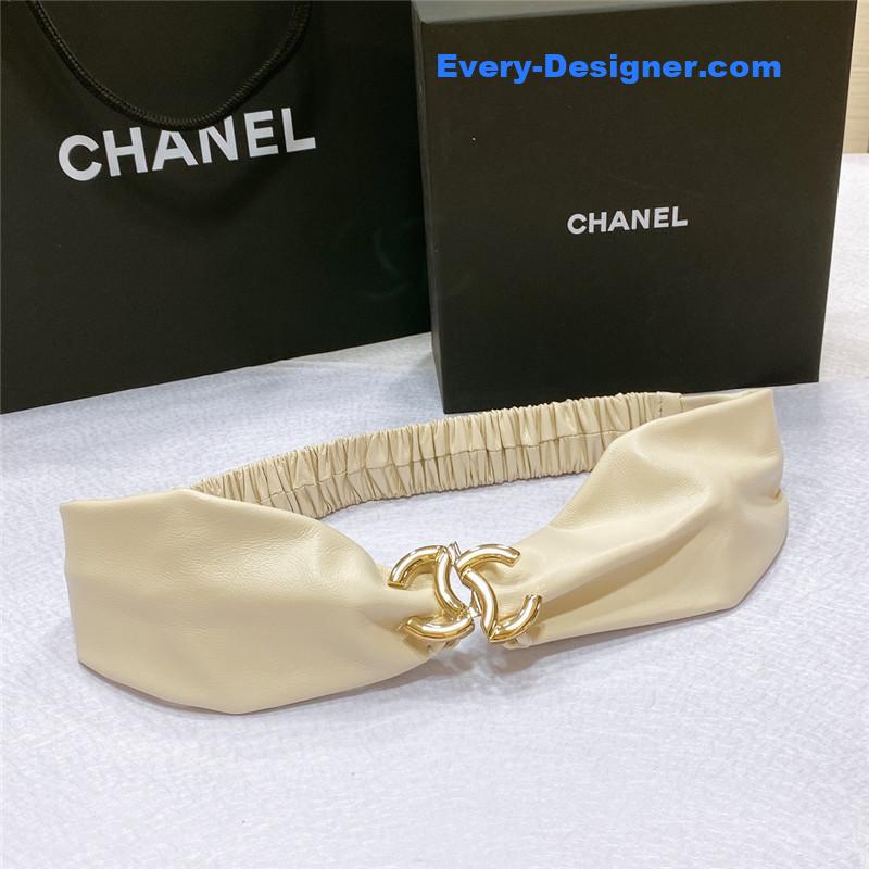 Ch**el smooth Ch**el brass buckle sheepskin elastic belt