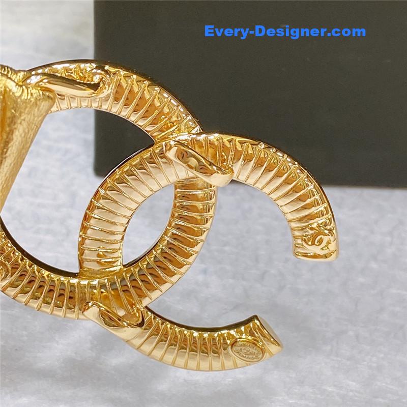 Ch**el smooth Ch**el brass buckle sheepskin elastic belt