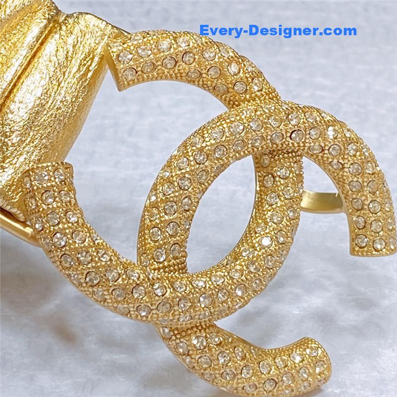 Ch**el smooth Ch**el brass buckle sheepskin elastic belt