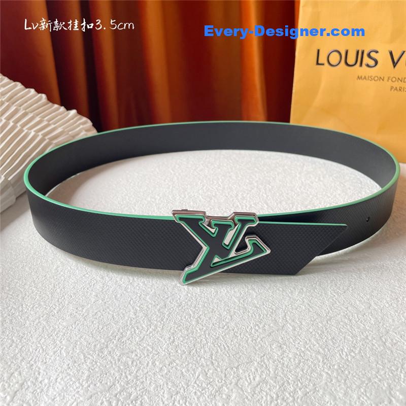 louis vuitton LV black plain weave bottom belt