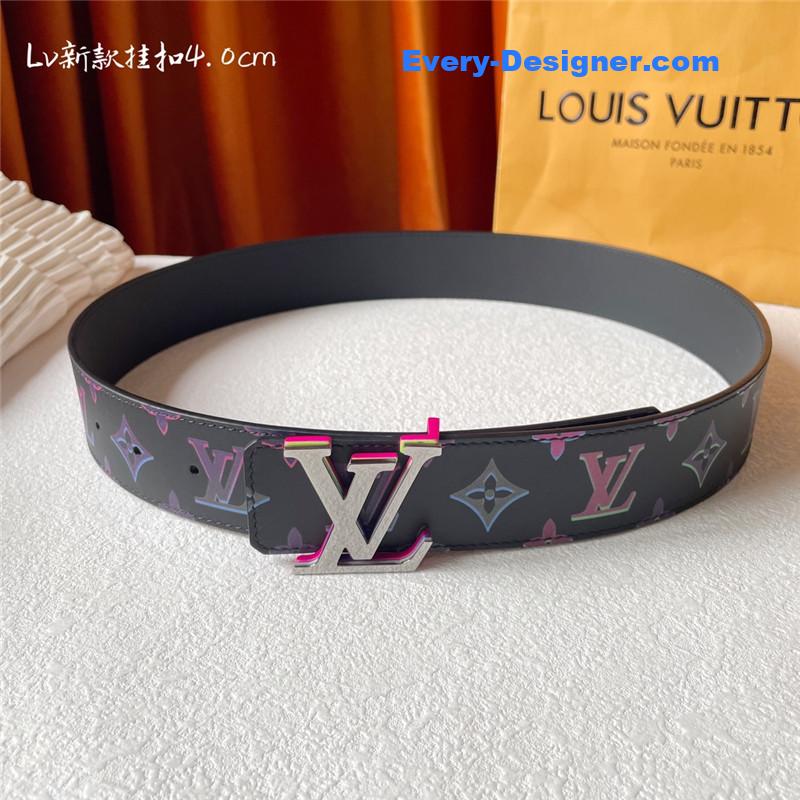 louis vuitton LV classic print with black plain bottom belt