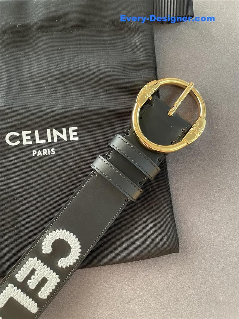 Ce1i*e embroidered belt in vintage calfskin