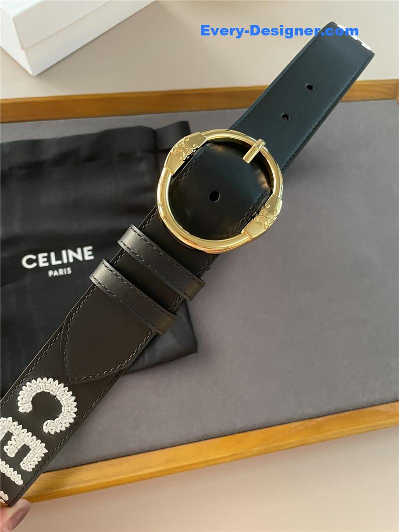 Ce1i*e embroidered belt in vintage calfskin