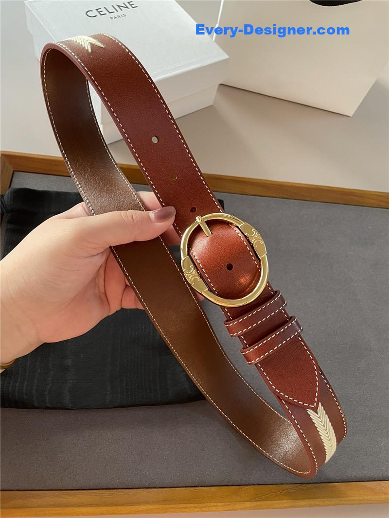 celine embroidered belt in vintage calfskin