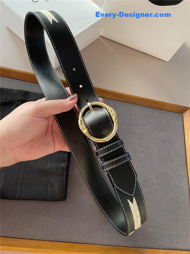 celine embroidered belt in vintage calfskin