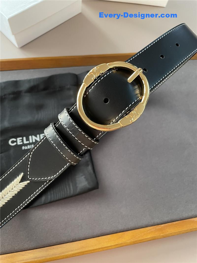 Ce1i*e embroidered belt in vintage calfskin