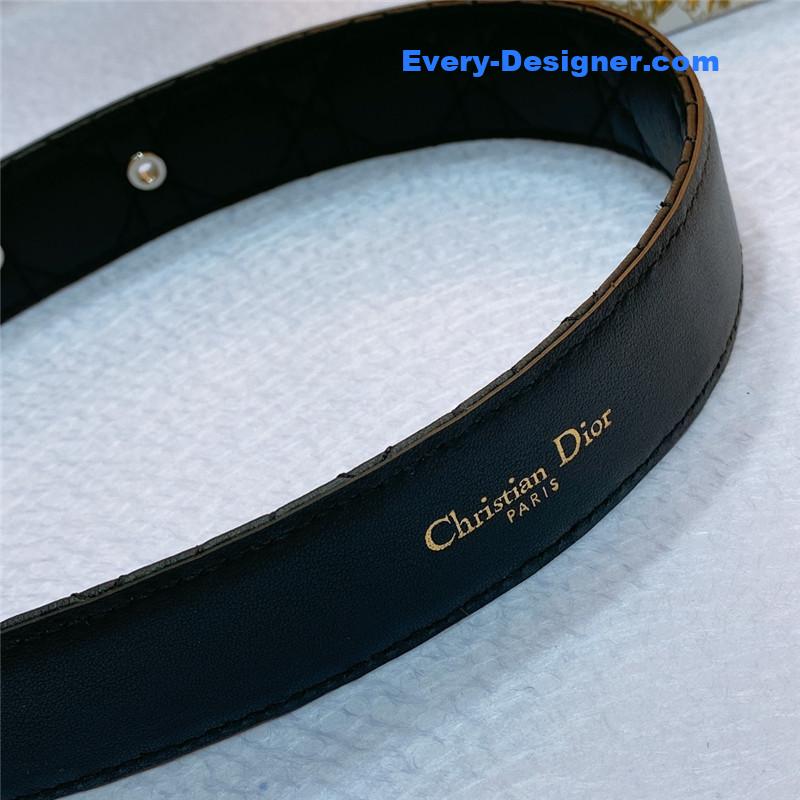 Dior new rhombic sheepskin belt