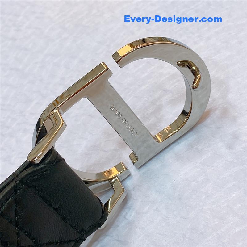 Dior new rhombic sheepskin belt