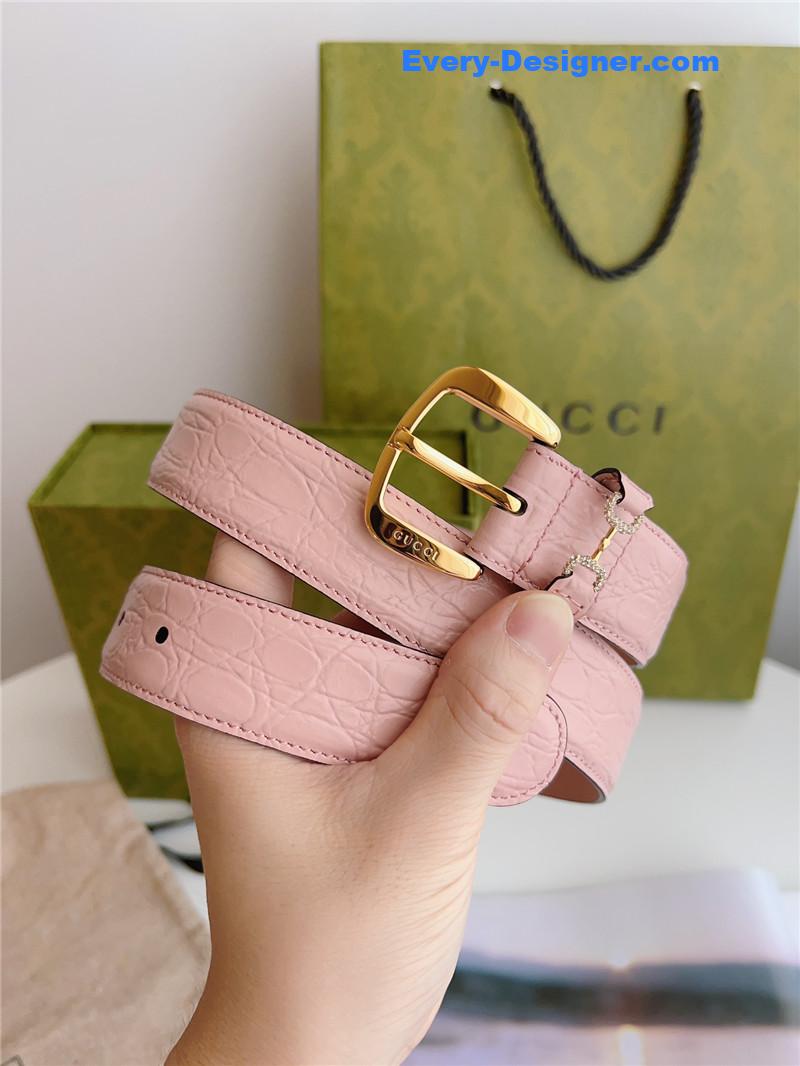 Gvc*1 print embossed leather belt