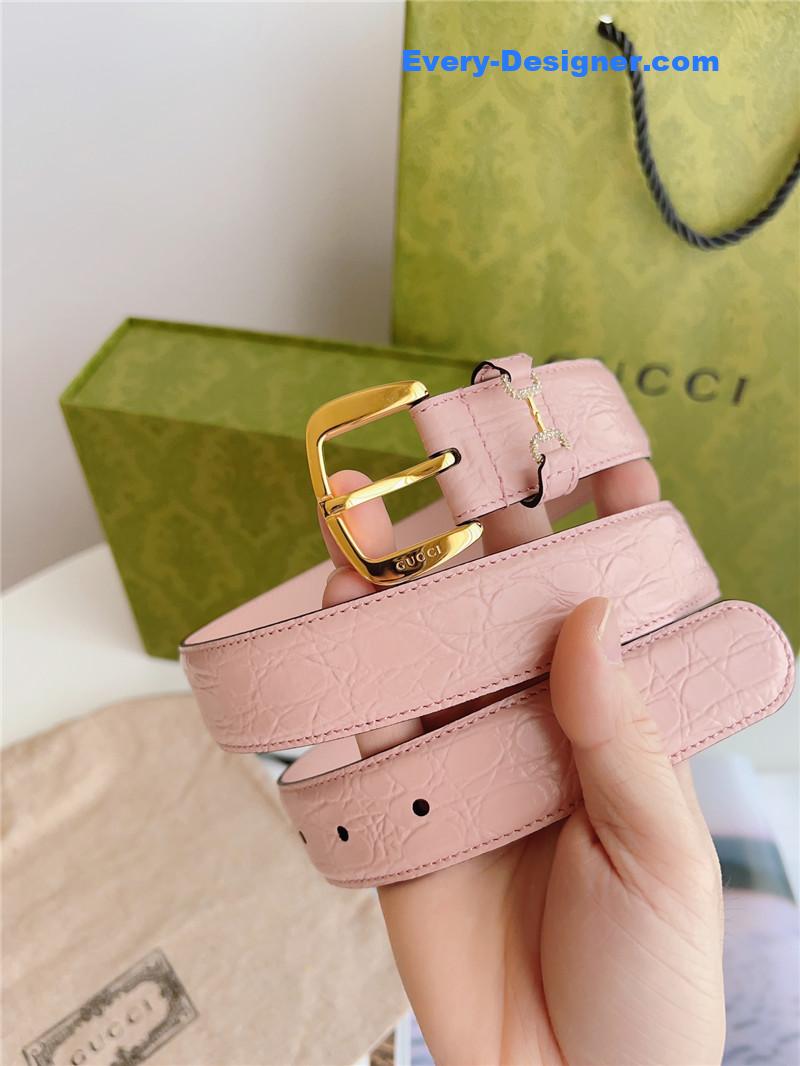Gvc*1 print embossed leather belt