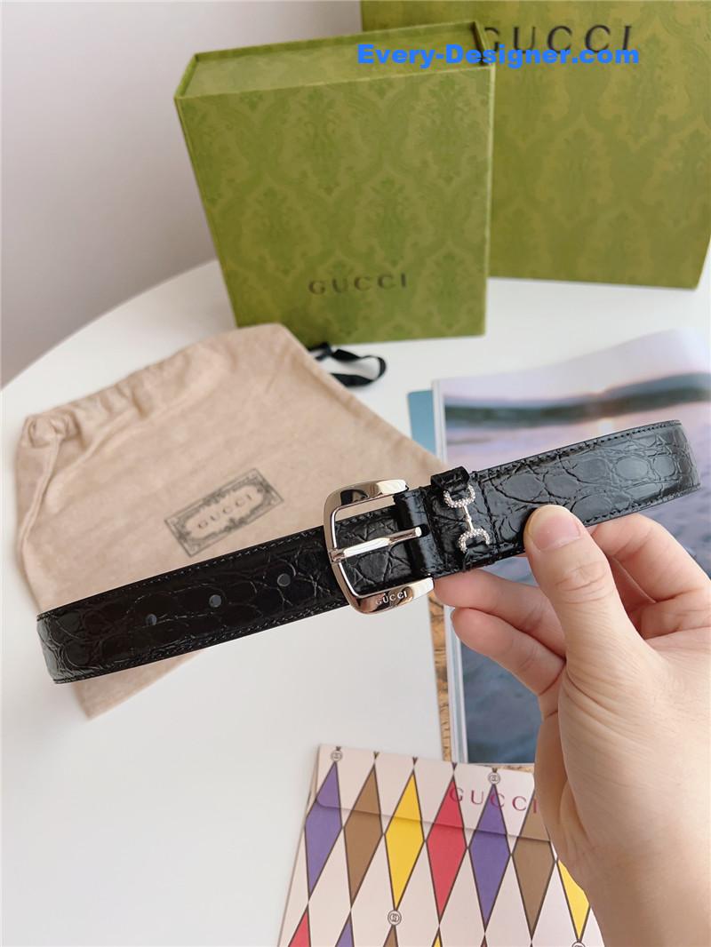 Gvc*1 print embossed leather belt