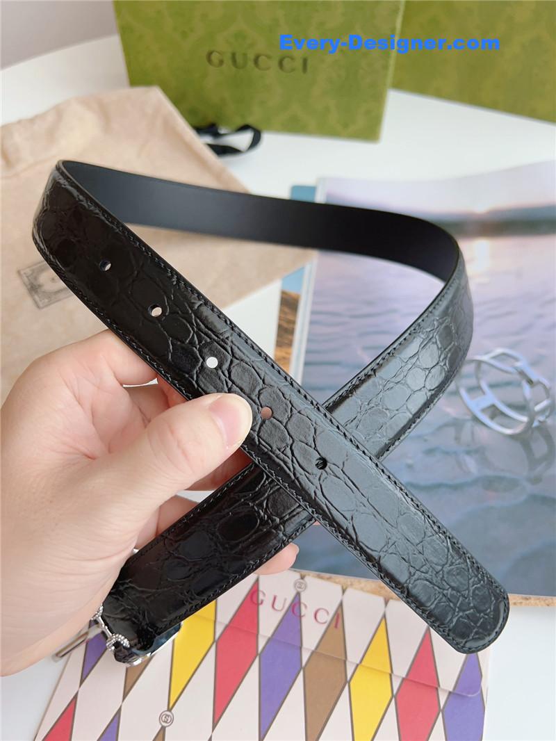 Gvc*1 print embossed leather belt