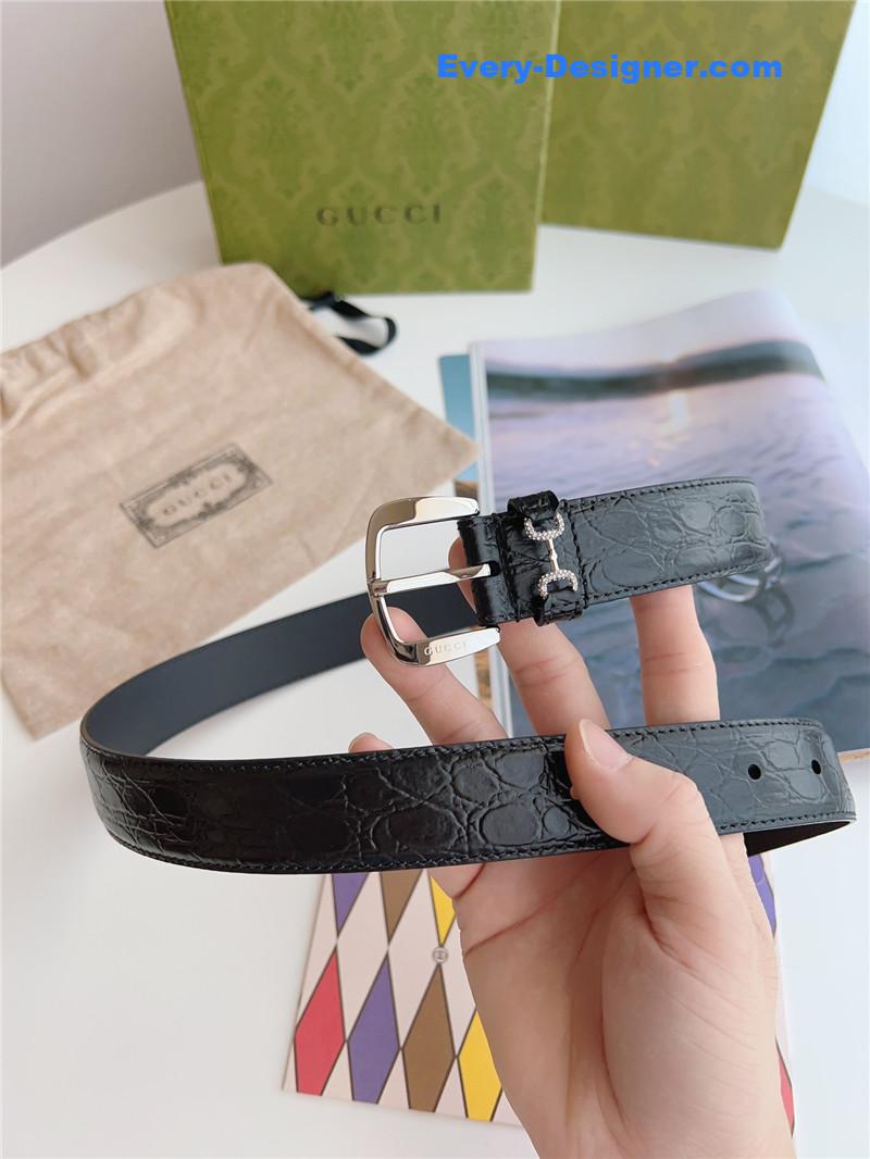 Gvc*1 print embossed leather belt
