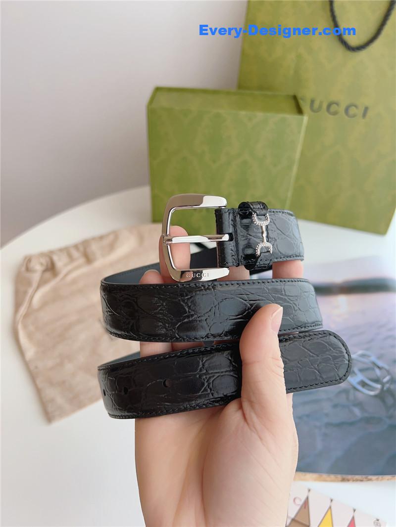 Gvc*1 print embossed leather belt