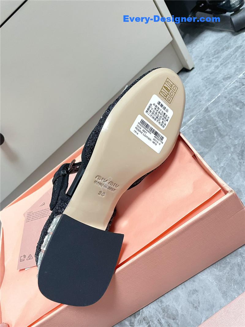 M1um1u mary jane rhinestone heels