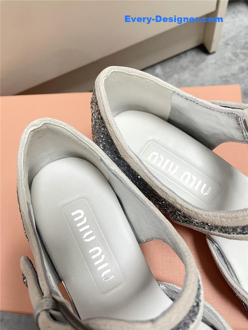 miumiu Mary Jane rhinestone heels