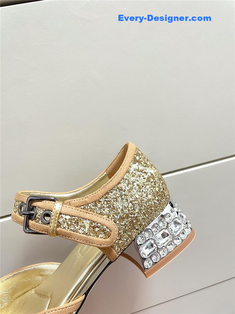M1um1u mary jane rhinestone heels