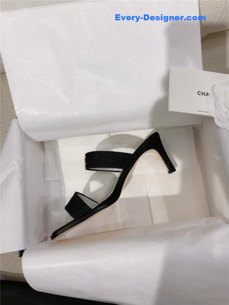 CC double C word with high-heeled sandals and slippers