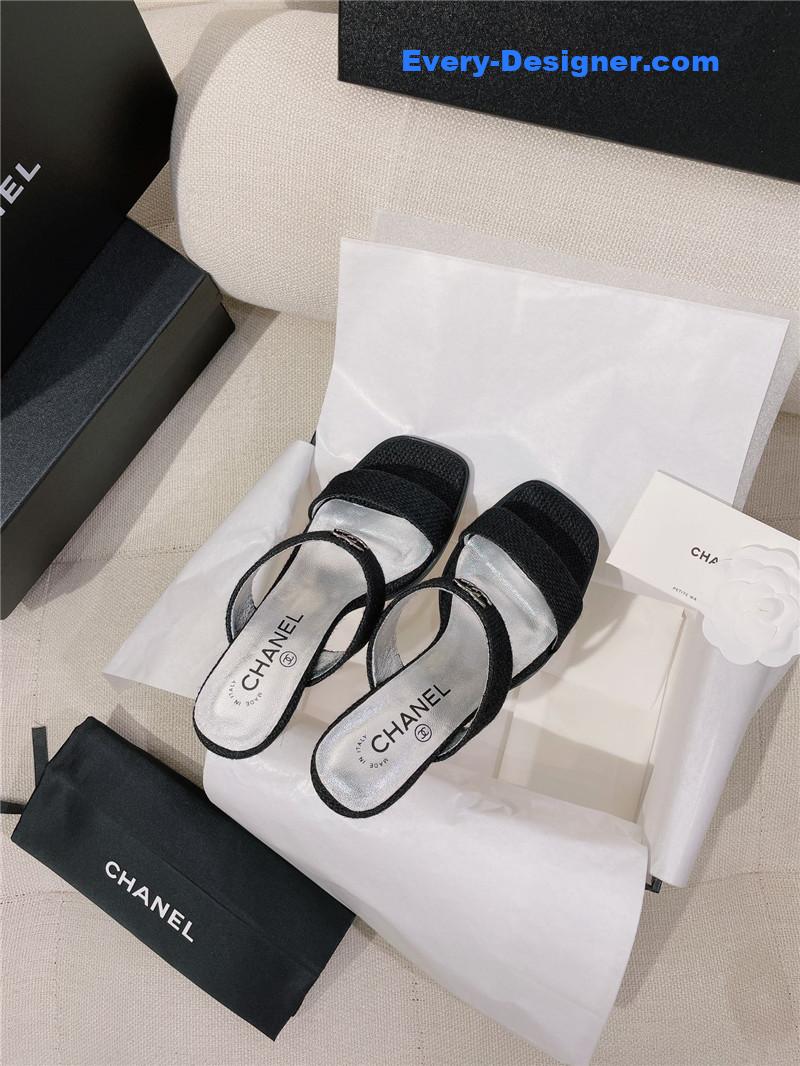 CC double C word with high-heeled sandals and slippers