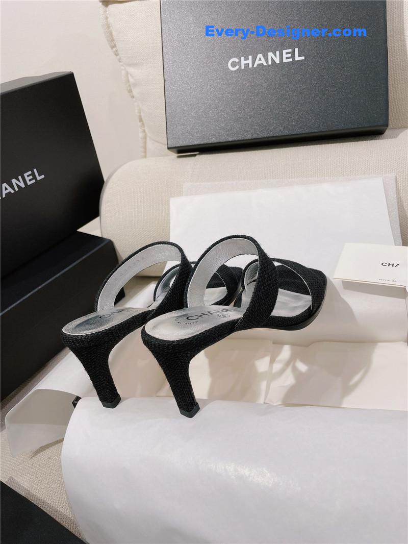 CC double C word with high-heeled sandals and slippers