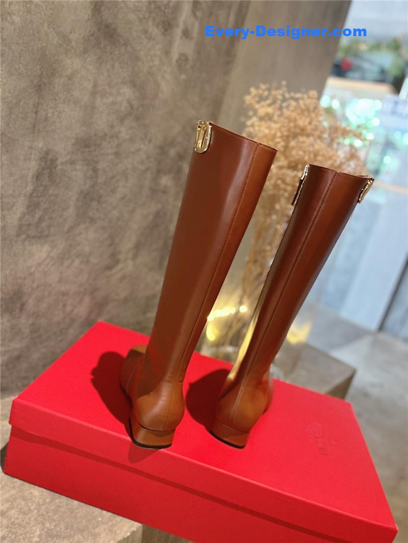 Va1e*ntin0 leather outsole mid boots