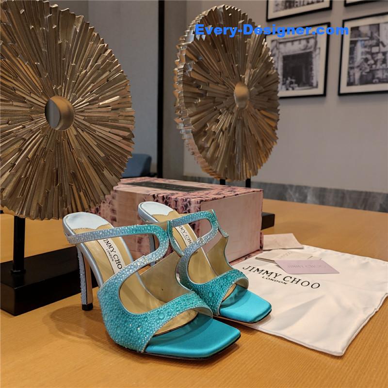 j1m*y ch00 blue color block hot D1am0nd wedding shoes