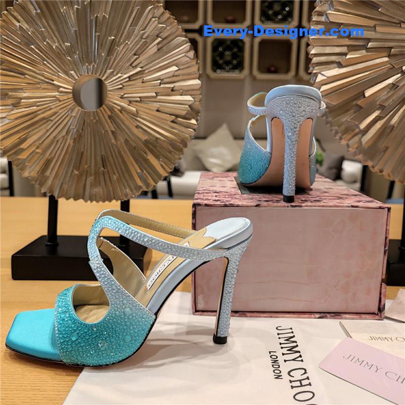 j1m*y ch00 blue color block hot D1am0nd wedding shoes