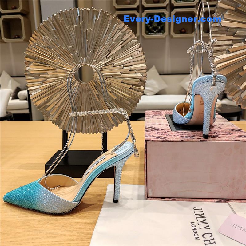 j1m*y ch00 blue color block hot D1am0nd wedding shoes