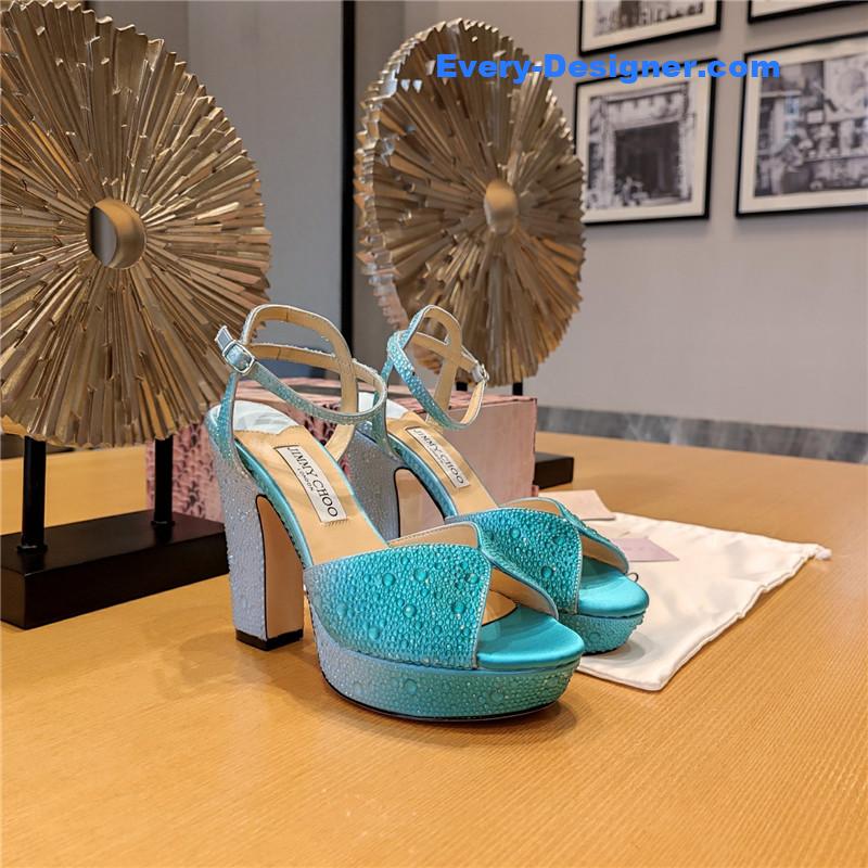 j1m*y ch00 blue color block hot D1am0nd wedding shoes