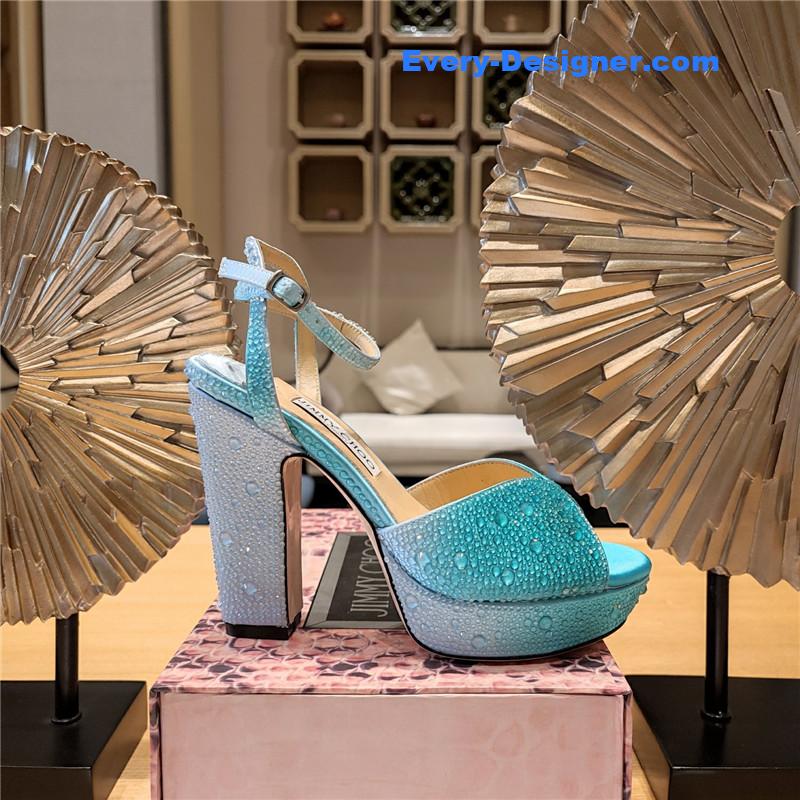 j1m*y ch00 blue color block hot D1am0nd wedding shoes
