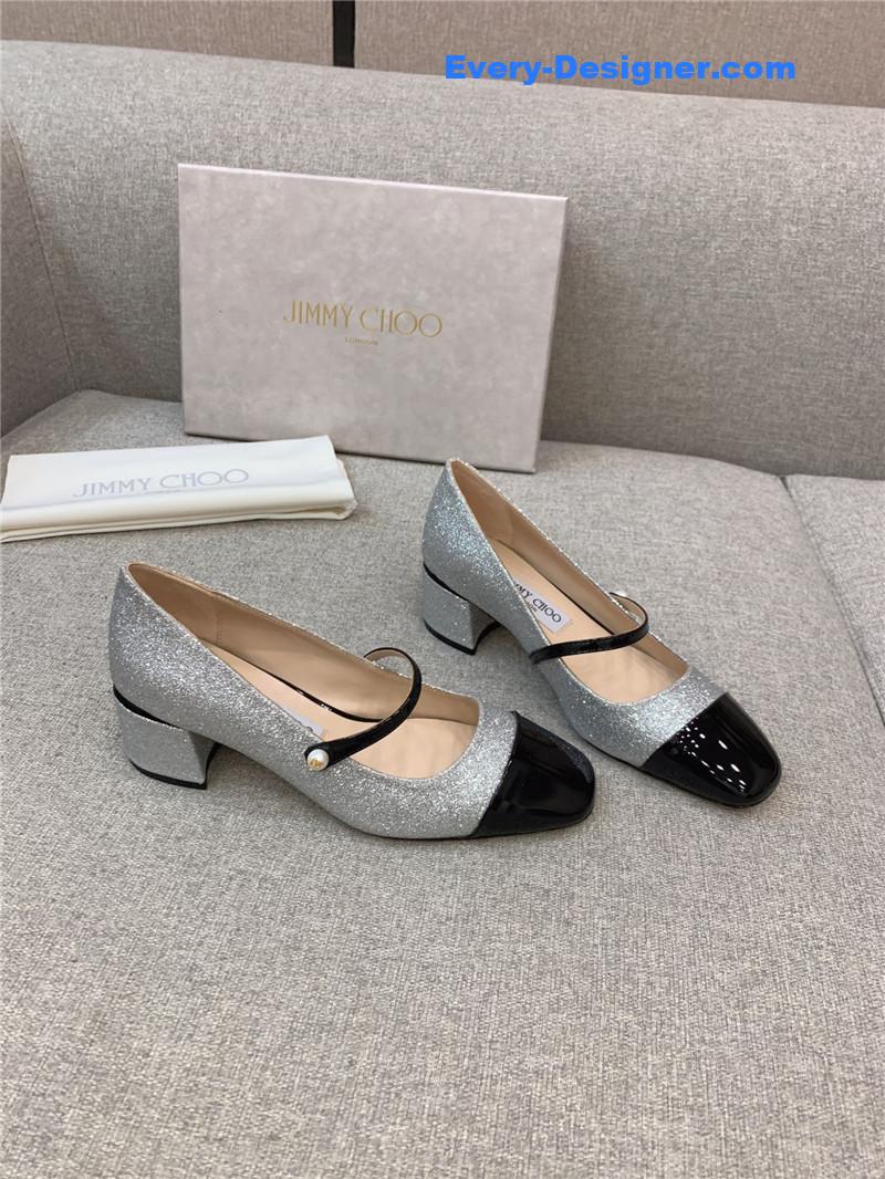 Jimmy Choo New Thick Heel Mary Jane Shoes