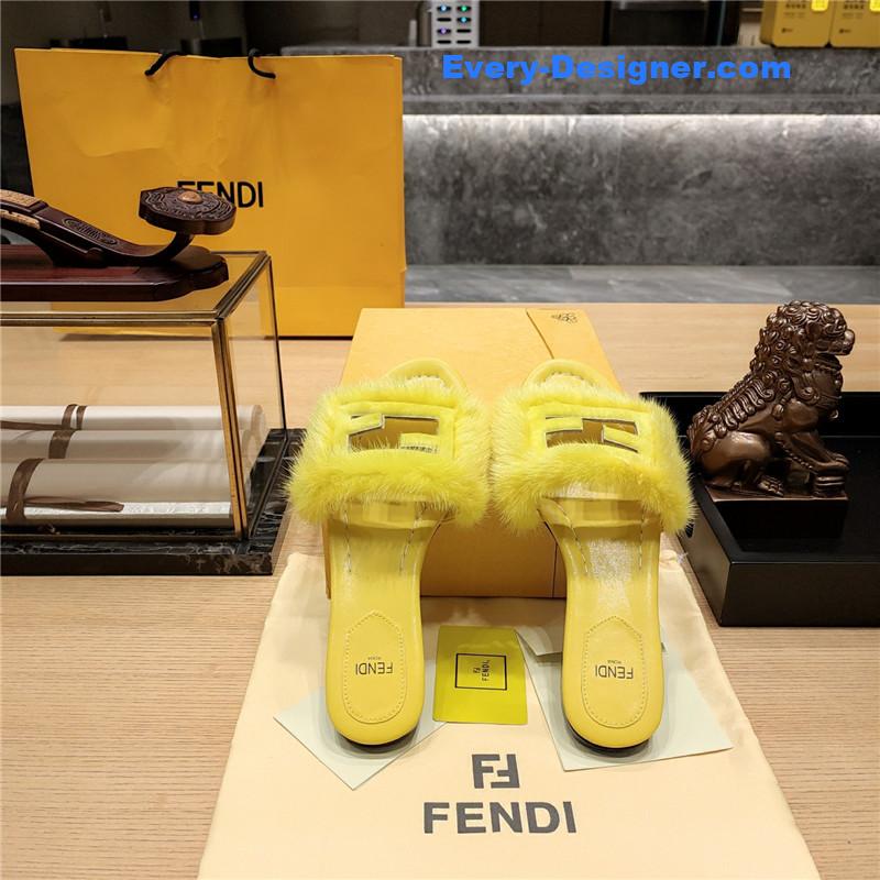 F**di flat fur slippers