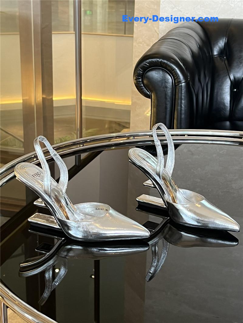 fendi F-shaped three-dimensional heel pumps