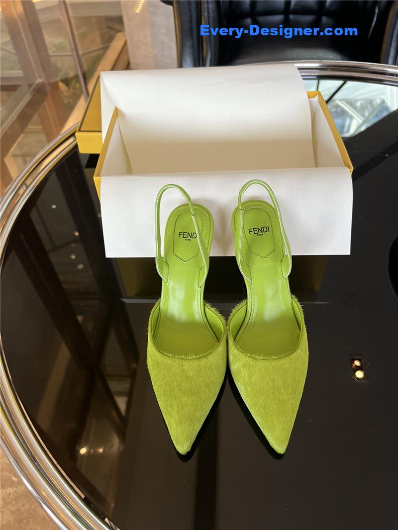 fendi horsehair slingback high heels