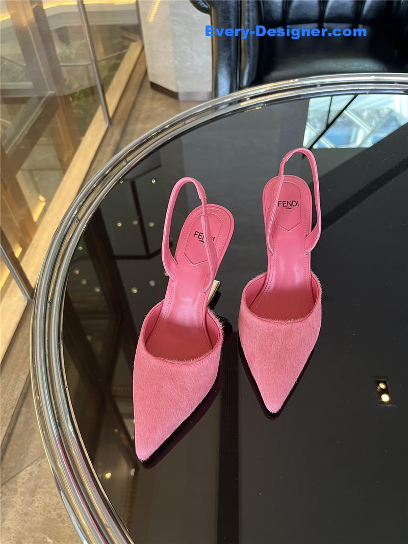 F**di horsehair slingback high heels