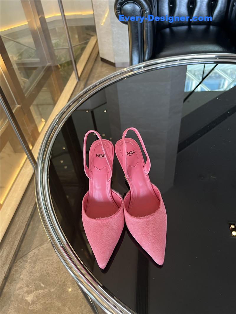 F**di horsehair slingback high heels