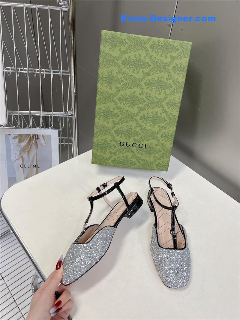 Gvc*1 double g hardware buckle embellished sandals