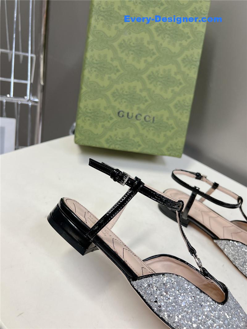 Gvc*1 double g hardware buckle embellished sandals